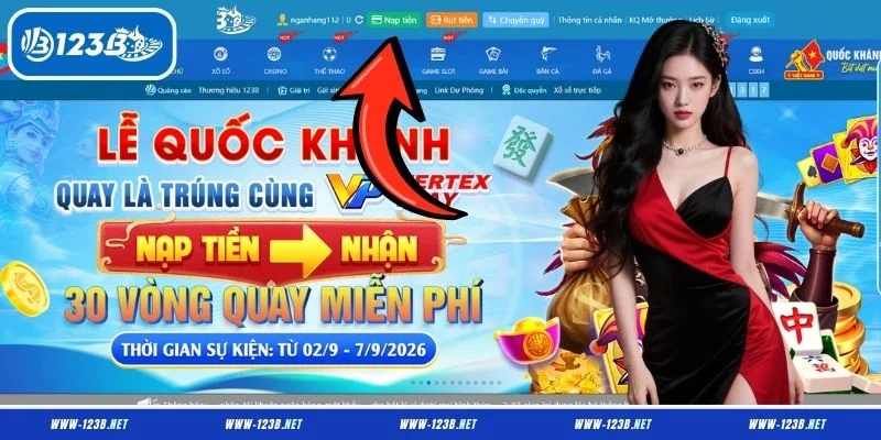 Nạp tiền 123B bằng hình thức nào?